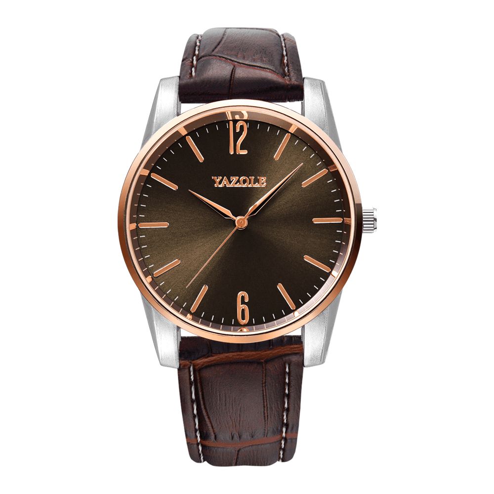 Yazole 541 Mode Business Pu Lederen Band Waterdicht Heren Quartz Horloge