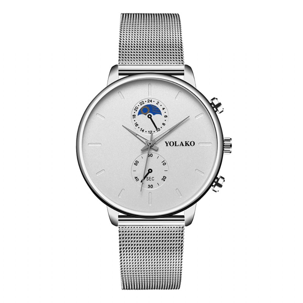 Yolako Mode Mesh Band Heren Waterdicht Zakelijk Stijl Horloge Quartz Horloge