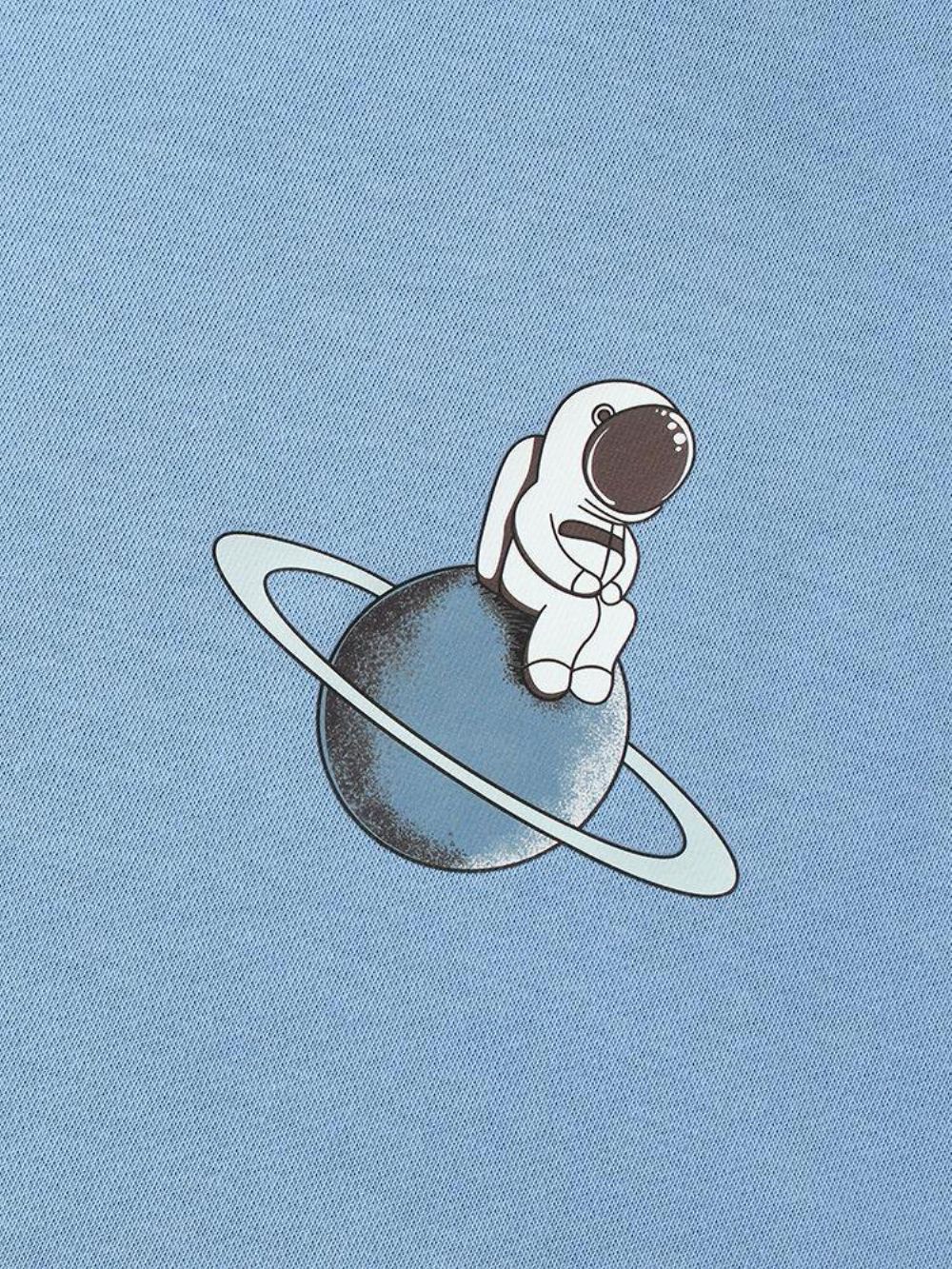 Astronaut Planet-Hoodie Van Katoen Met Trekkoord Heren Kangoeroezak