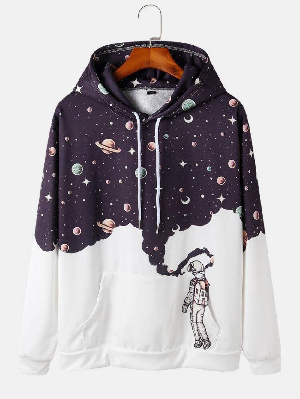 Design Astronaut Galaxy-Hoodie Heren Met Lange Mouwen Zak