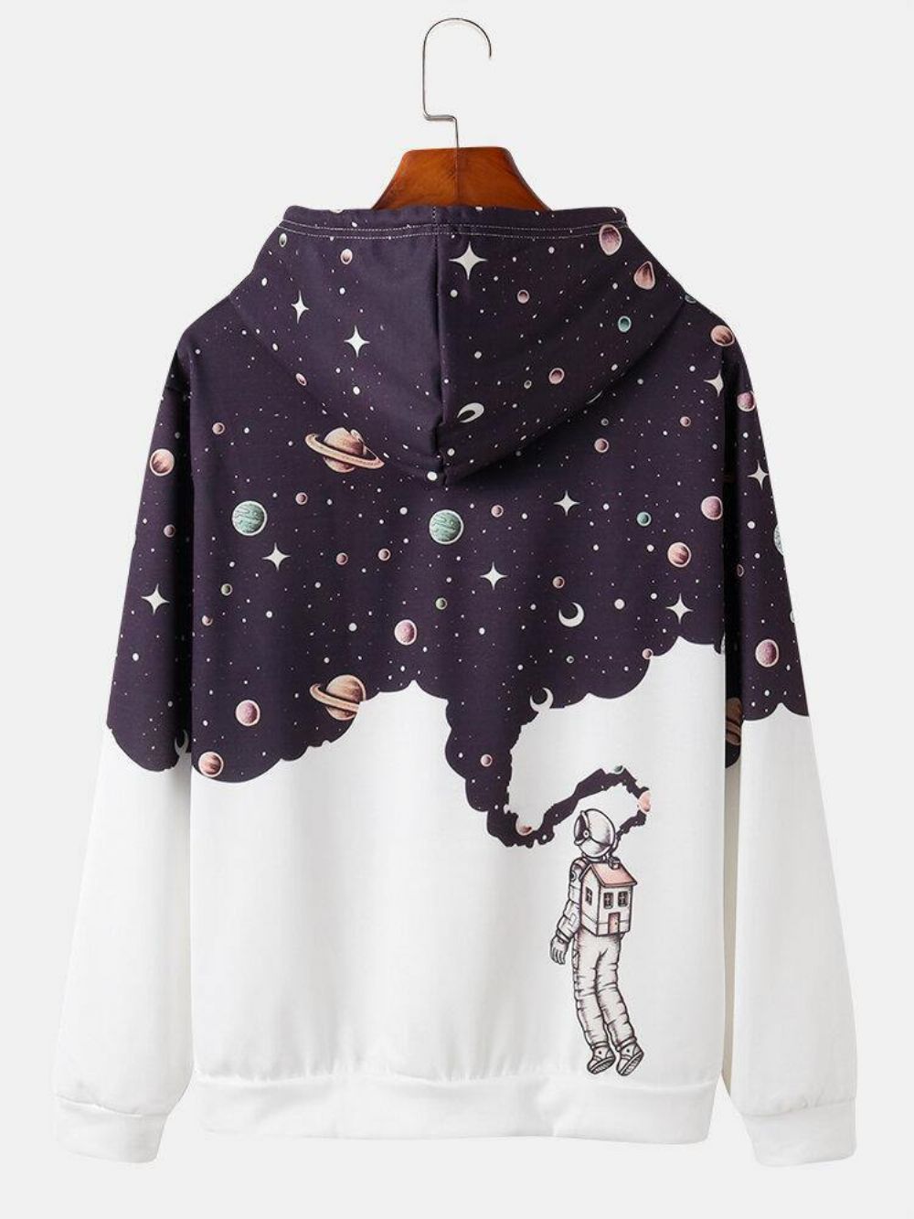 Design Astronaut Galaxy-Hoodie Heren Met Lange Mouwen Zak