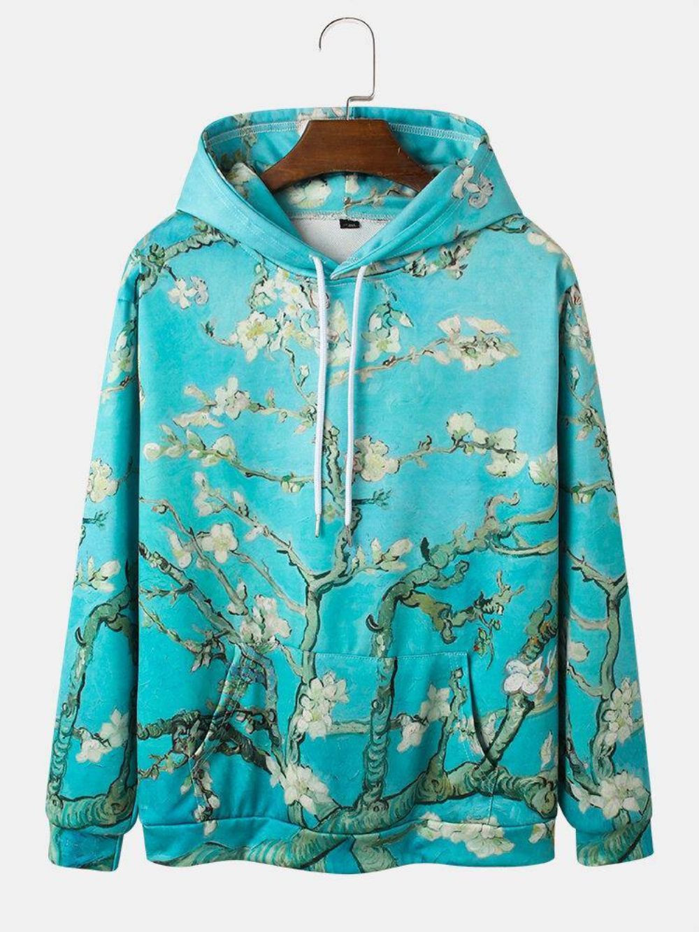 Heren Hoodies Met Plantenprint Kangoeroezak Met Trekkoord