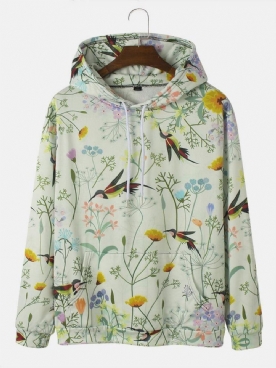 Heren Hoodies Met Trekkoord Bloemenprint Zak