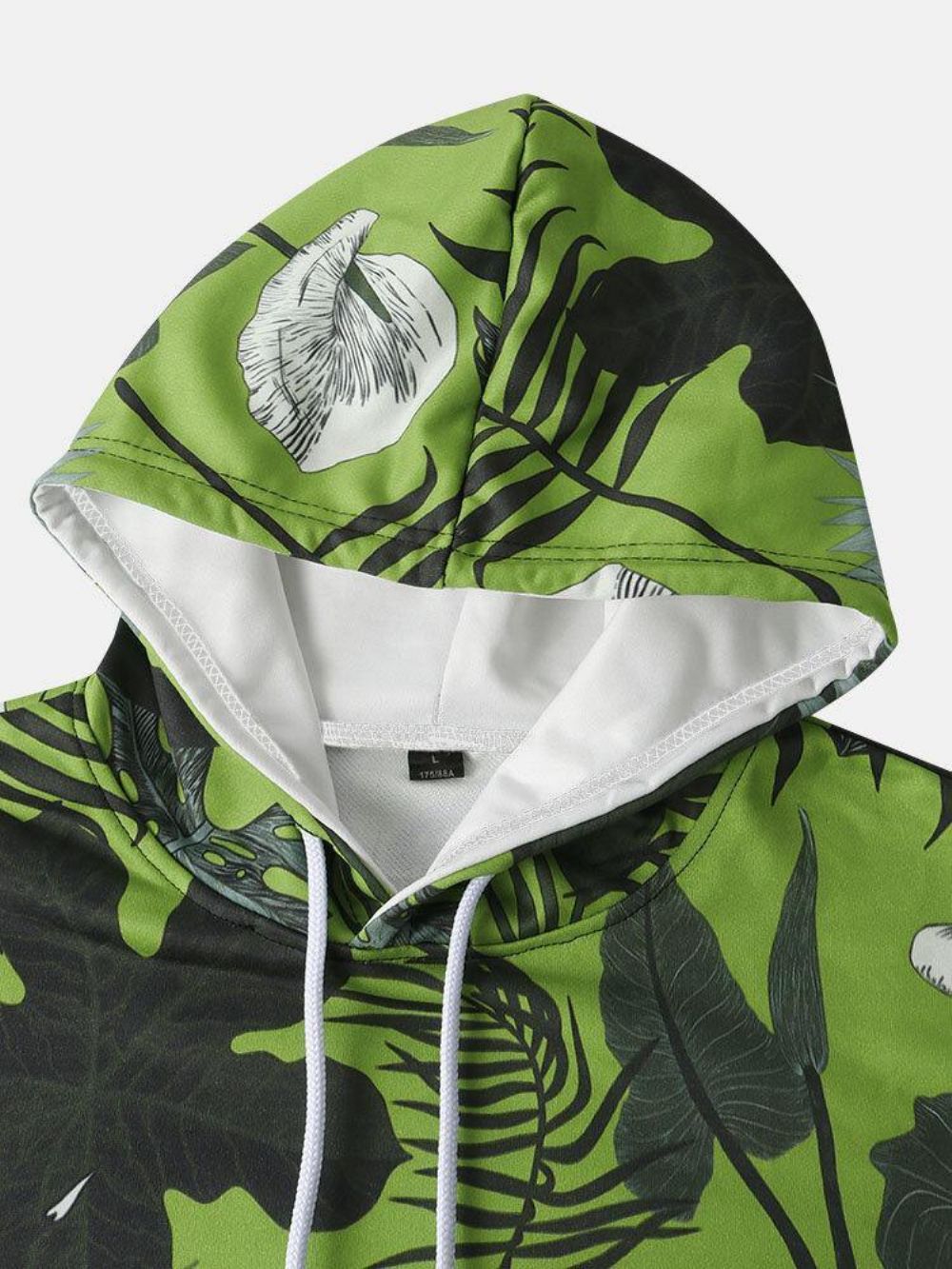 Heren Hoodies Met Trekkoord Tropische Plantenprint Kangoeroezak