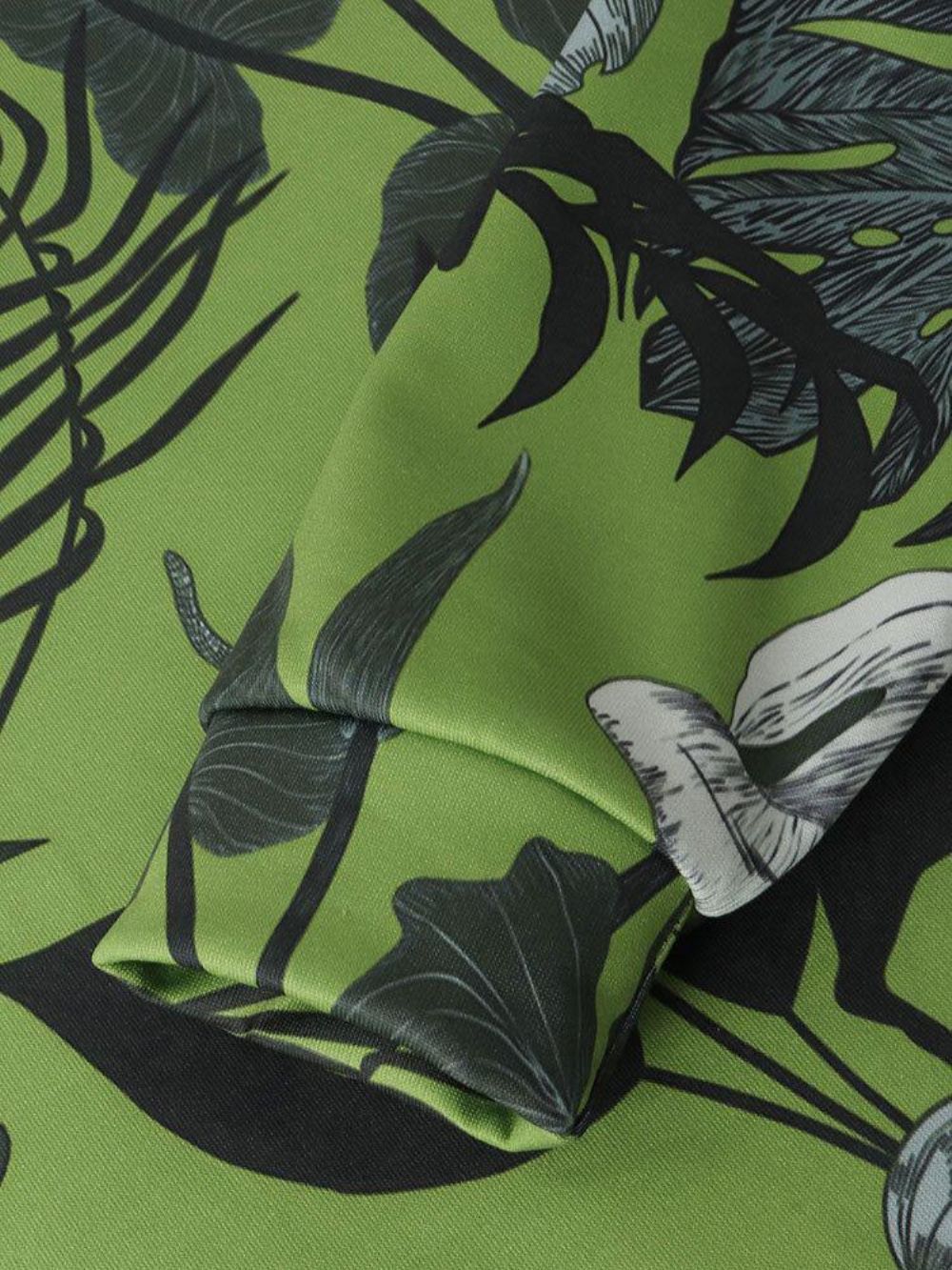 Heren Hoodies Met Trekkoord Tropische Plantenprint Kangoeroezak