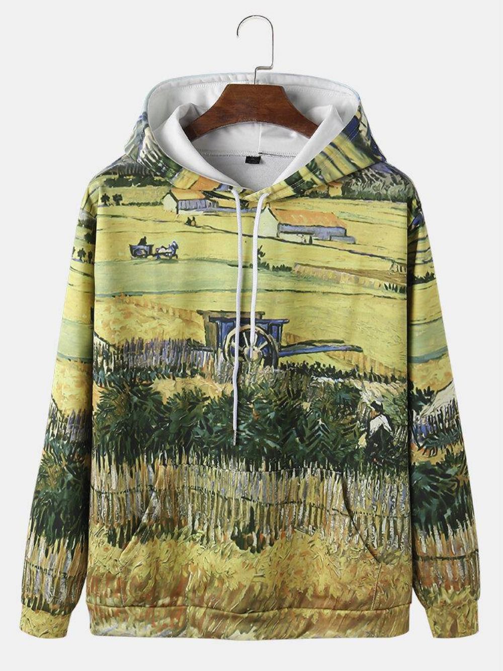 Heren Landschapsschilderij Bedrukken Trekkoord Hoodies Met Zak