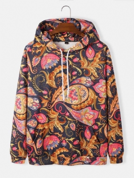 Herenhoodies Met Kangoeroezak Lange Mouwen Met Paisleyprint