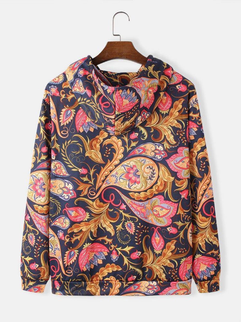 Herenhoodies Met Kangoeroezak Lange Mouwen Met Paisleyprint