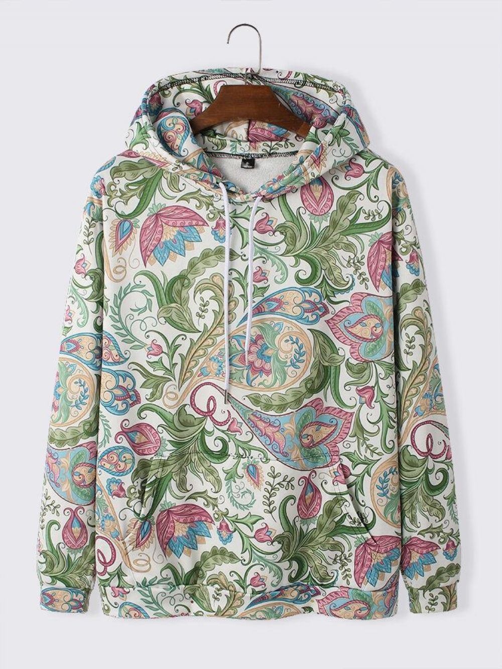 Herenhoodies Met Kangoeroezak Lange Mouwen Met Paisleyprint