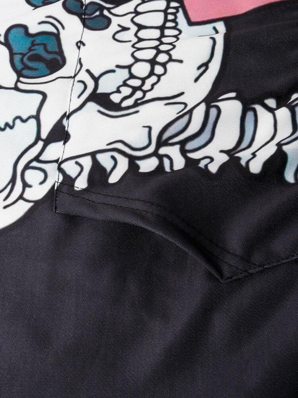 Street-Hoodies Met Sterrenhemel Skeletprint Met Lange Mouwen Heren