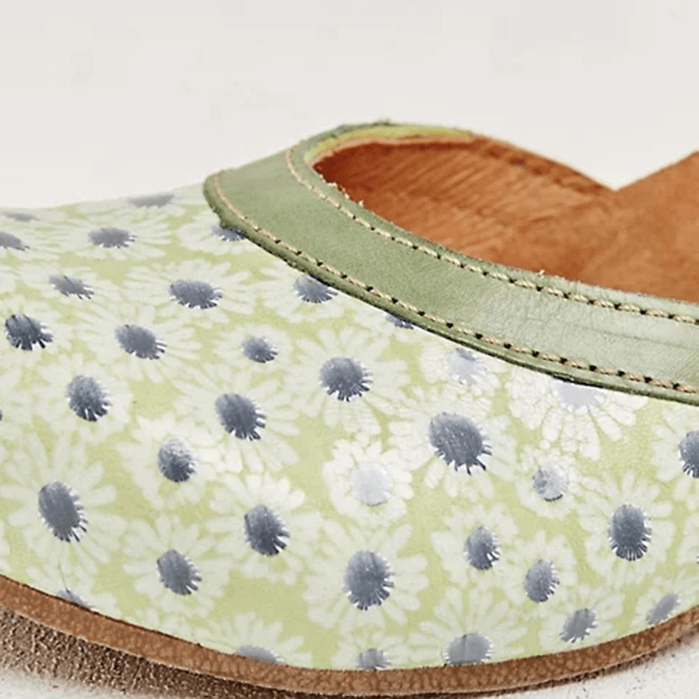 Dames Bloemenpatroon D'Orsay Ronde Teen Enkelbandje Comfortabele Casual Hakken Pumps