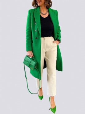 Groene Effen Urban Blazer Met Lange Mouwen Regular Fit