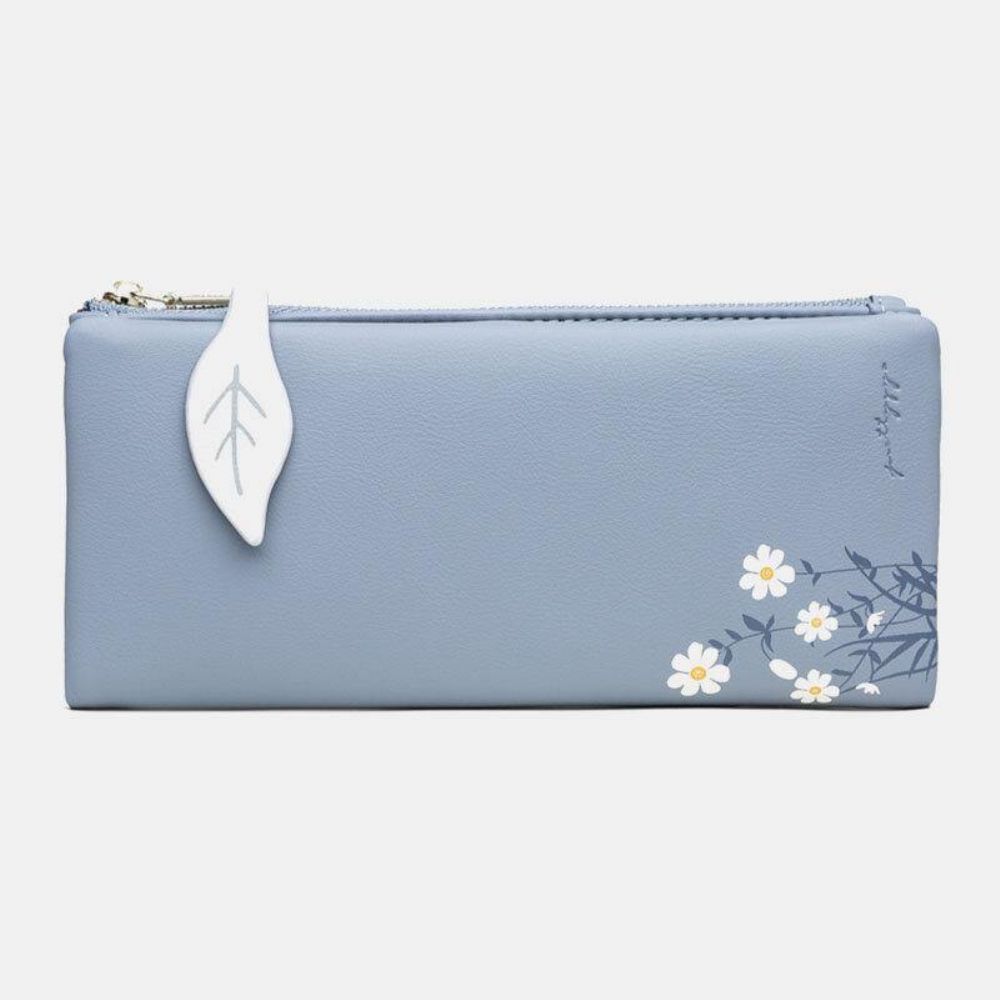 Dames 13 Kaartsleuven Bifold Bloem Bedrukte Lange Portemonnee Clutches Tas