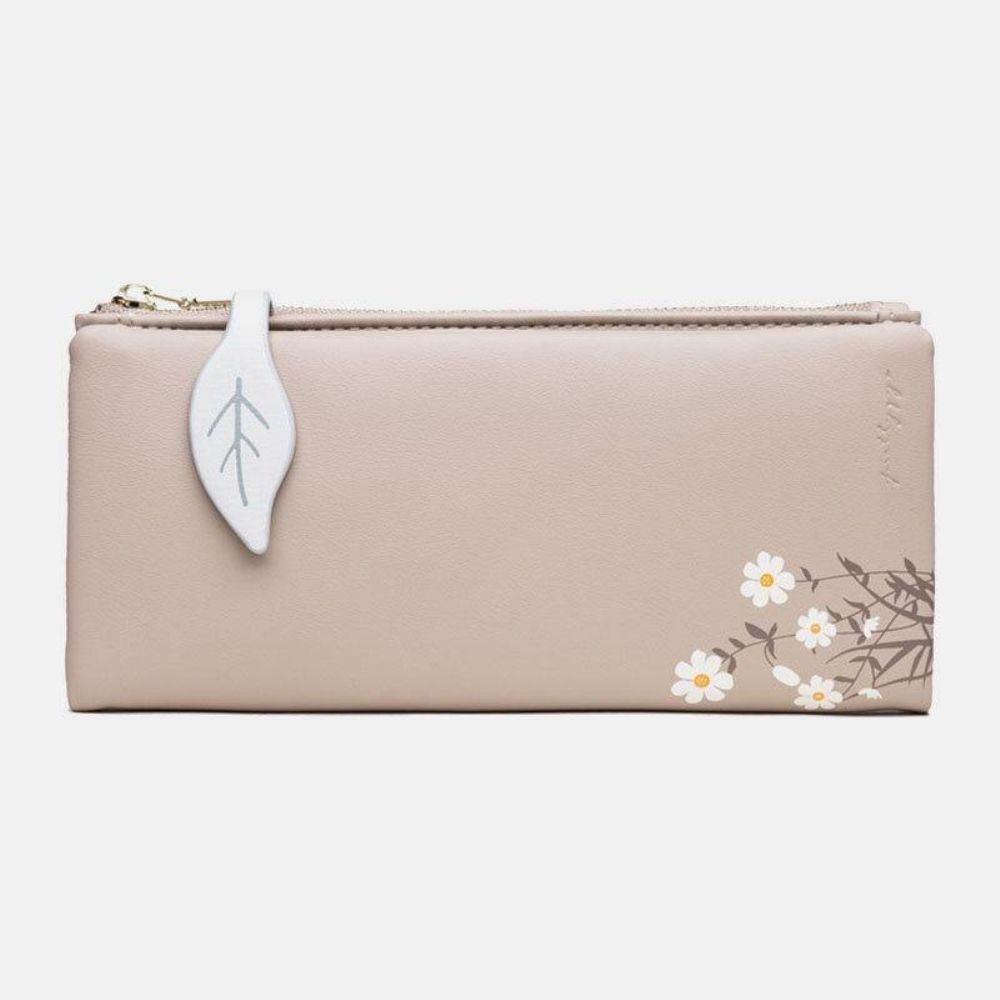 Dames 13 Kaartsleuven Bifold Bloem Bedrukte Lange Portemonnee Clutches Tas