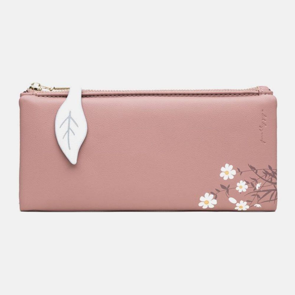 Dames 13 Kaartsleuven Bifold Bloem Bedrukte Lange Portemonnee Clutches Tas