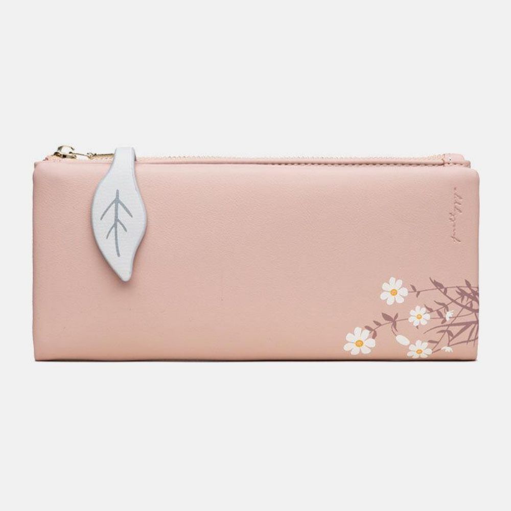 Dames 13 Kaartsleuven Bifold Bloem Bedrukte Lange Portemonnee Clutches Tas