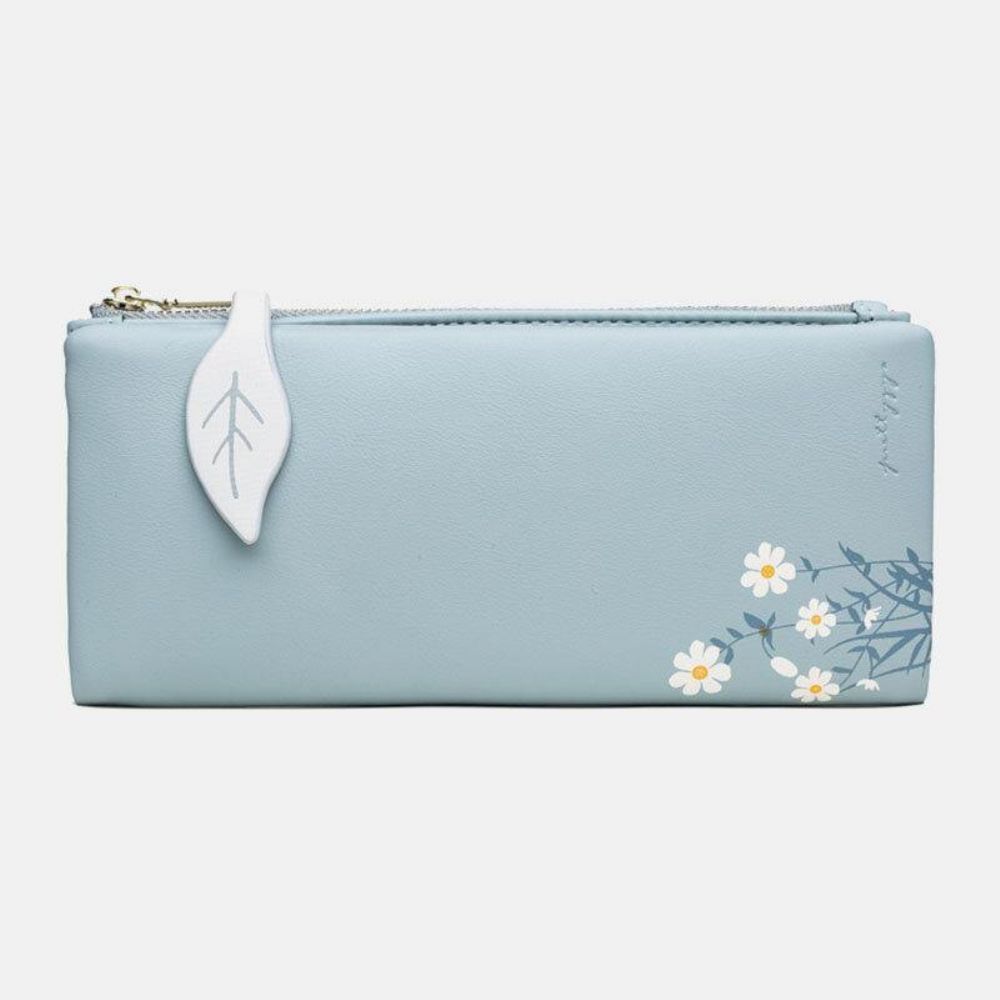 Dames 13 Kaartsleuven Bifold Bloem Bedrukte Lange Portemonnee Clutches Tas