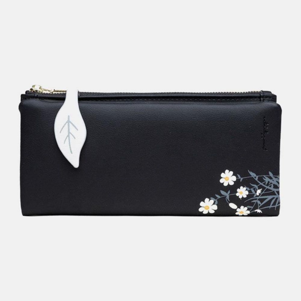 Dames 13 Kaartsleuven Bifold Bloem Bedrukte Lange Portemonnee Clutches Tas