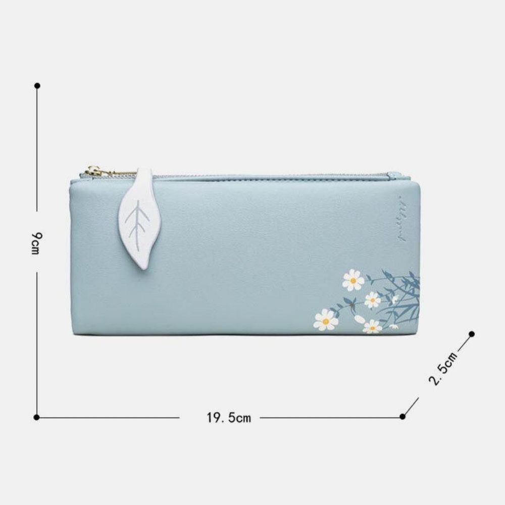 Dames 13 Kaartsleuven Bifold Bloem Bedrukte Lange Portemonnee Clutches Tas