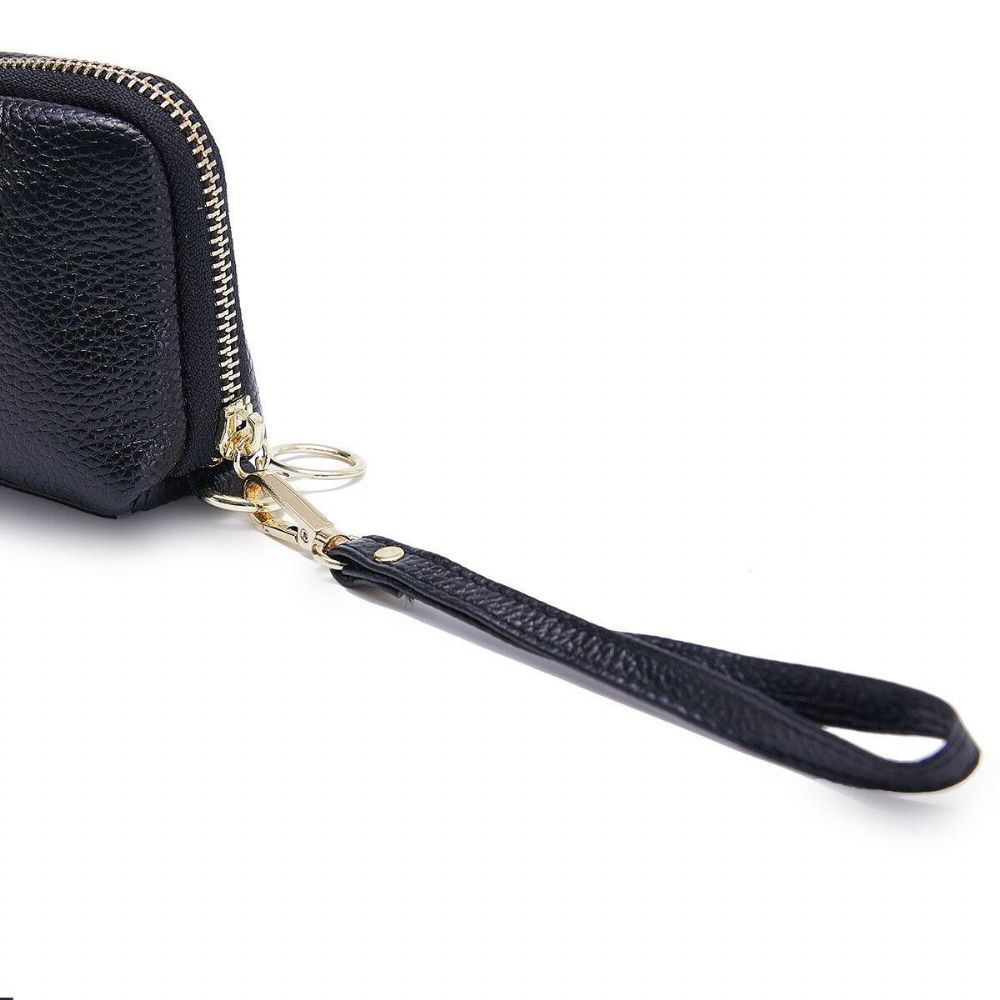 Dames Lederen Clutch Tas Rits Lange Portemonnee Tweevoudige Portemonnee