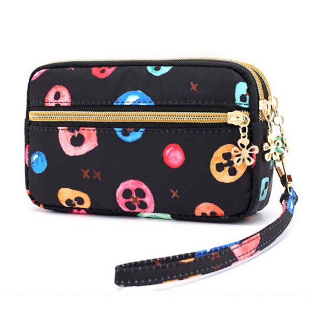 Dames Nylon Galaxy Patroon Clutch Bag Portemonnee Telefoon Portemonnee