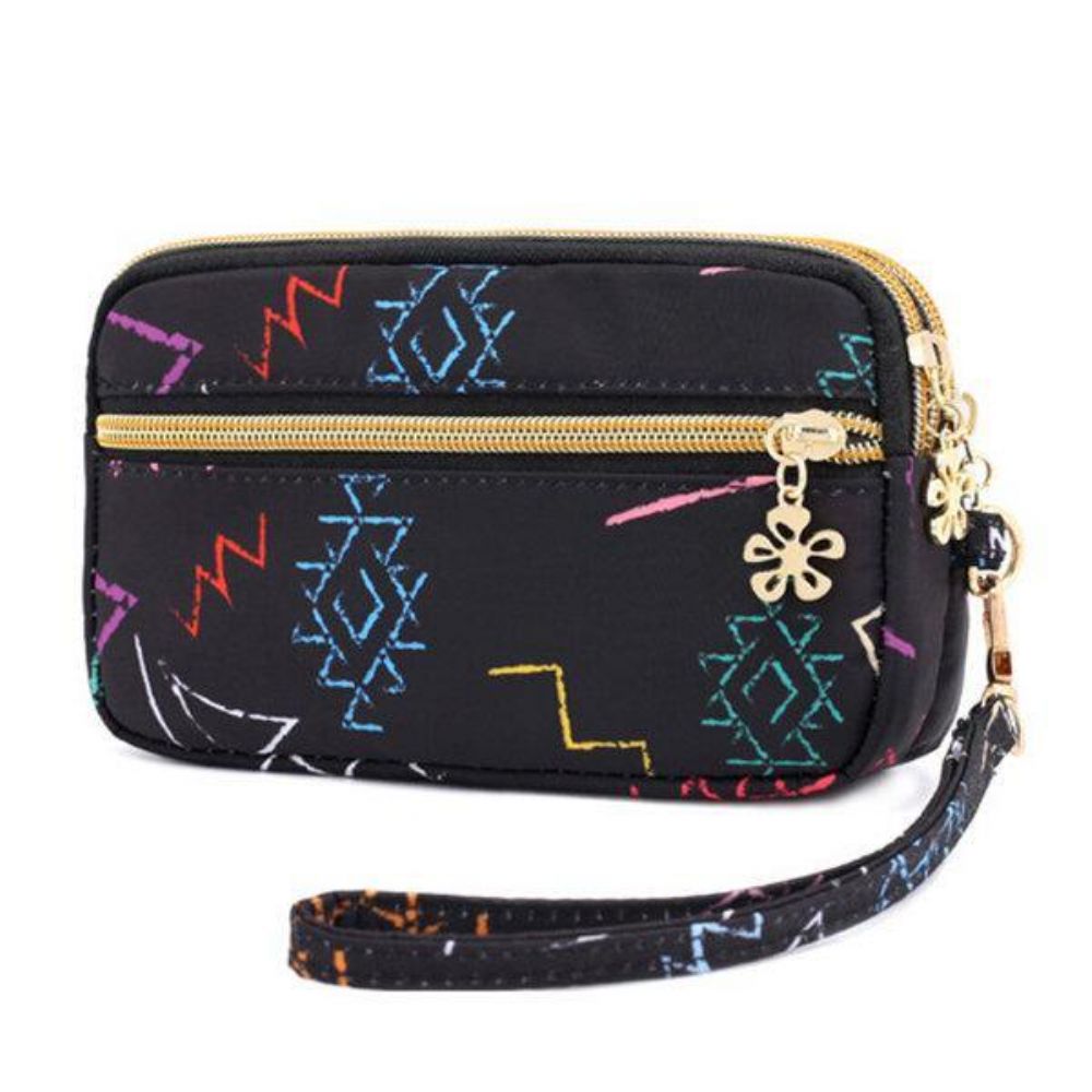 Dames Nylon Galaxy Patroon Clutch Bag Portemonnee Telefoon Portemonnee