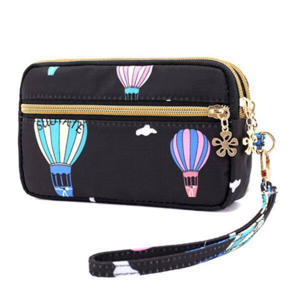 Dames Nylon Galaxy Patroon Clutch Bag Portemonnee Telefoon Portemonnee