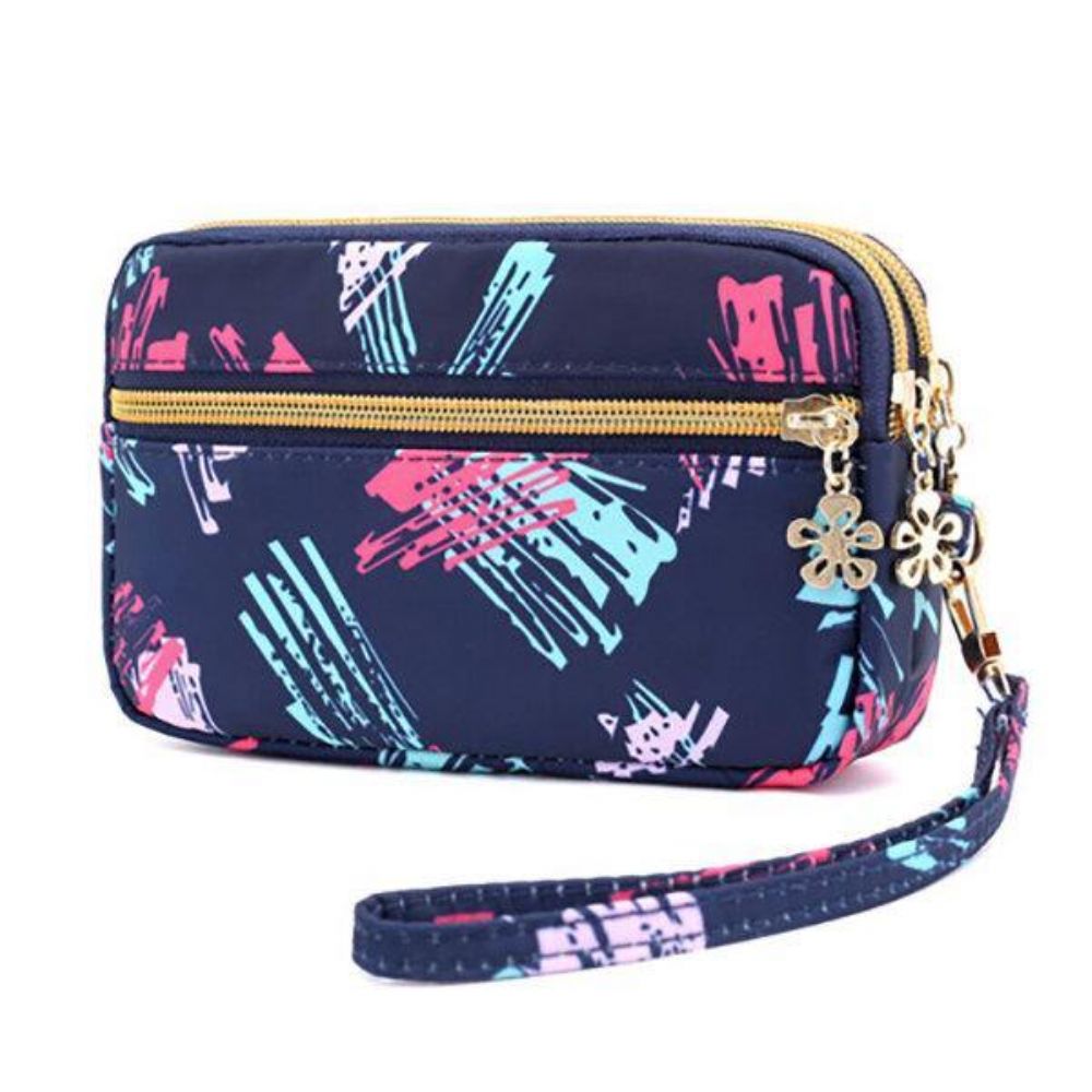 Dames Nylon Galaxy Patroon Clutch Bag Portemonnee Telefoon Portemonnee