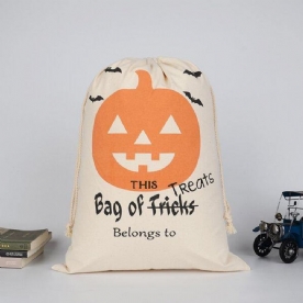 Halloween Tas Canvas Feest Halloween Zakken Snoep Geschenken Tas Met Trekkoord