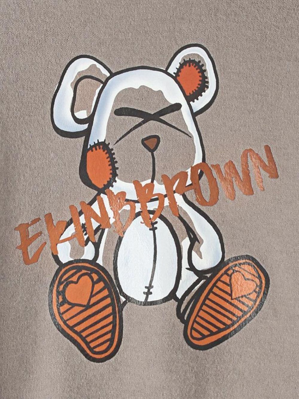 Gebreide Pullover-Truien Heren Met Cartoon-Beerletterprint Ronde Hals