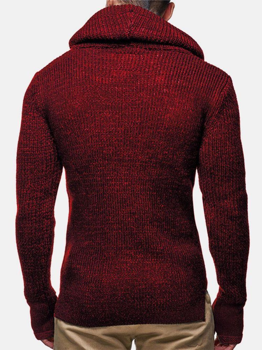 Heren Gebreide Uitgesneden Manchet Warme Casual Pullover-Truien Met Trekkoord