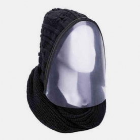 Unisex Afneembare Warm Houden Stofdichte Rits Nekbescherming Gebreide Gezichtsmasker Sjaal