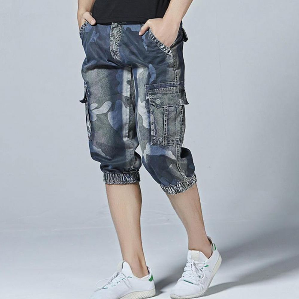 Casual Camo Multi Pockets Joggerbroek Korte Jeans