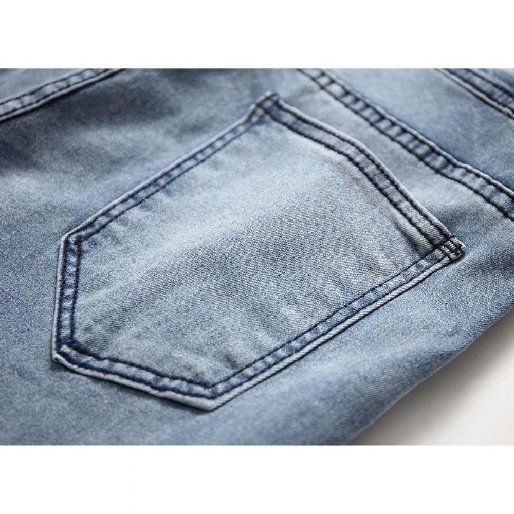 Denim Overalls Bretels Gescheurde Jeans Heren