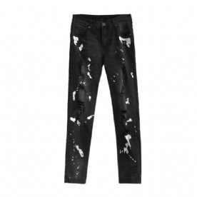 Jeans Heren Persoonlijkheidstrend Paint Splashed Holes Jeans Heren