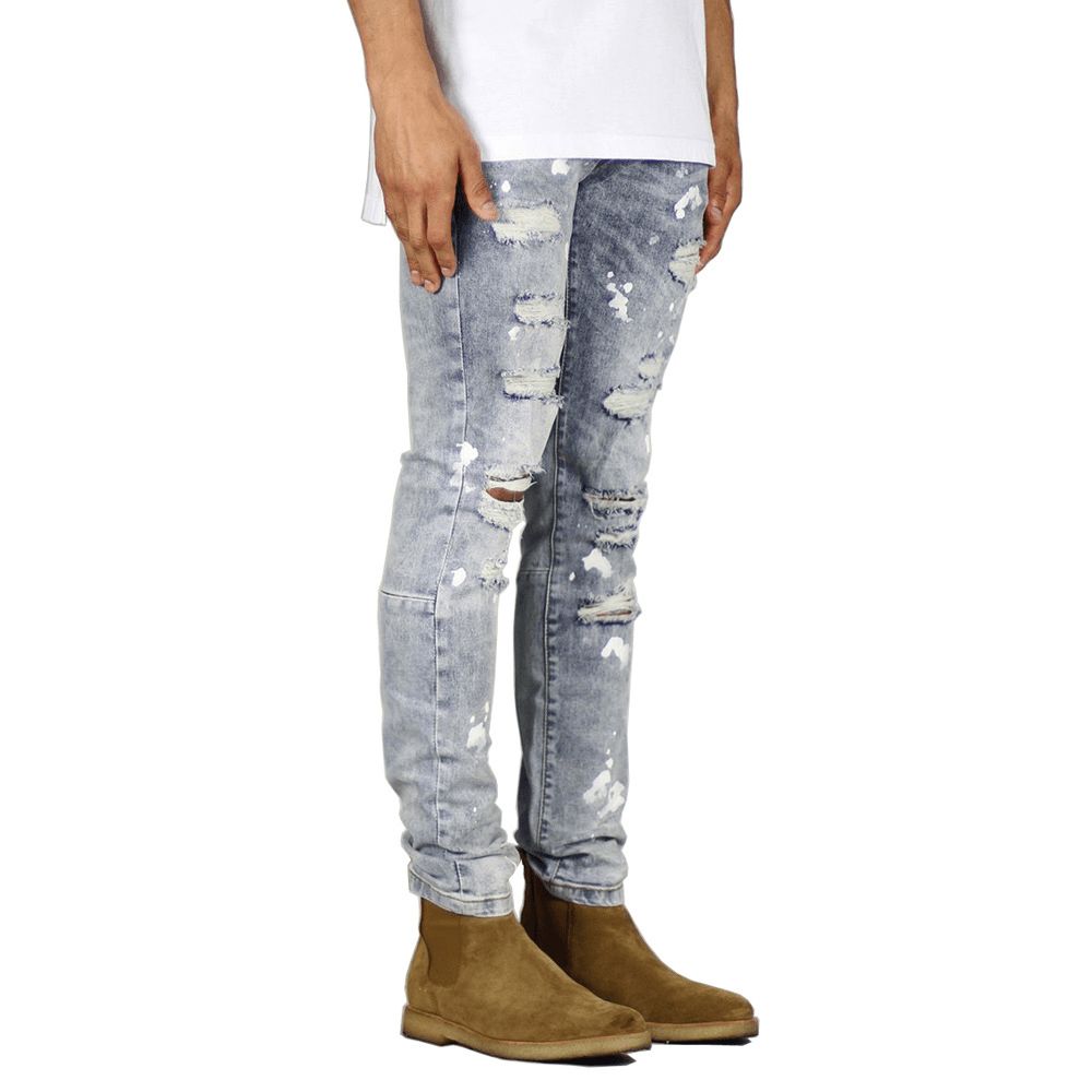 Jeans Heren Persoonlijkheidstrend Paint Splashed Holes Jeans Heren