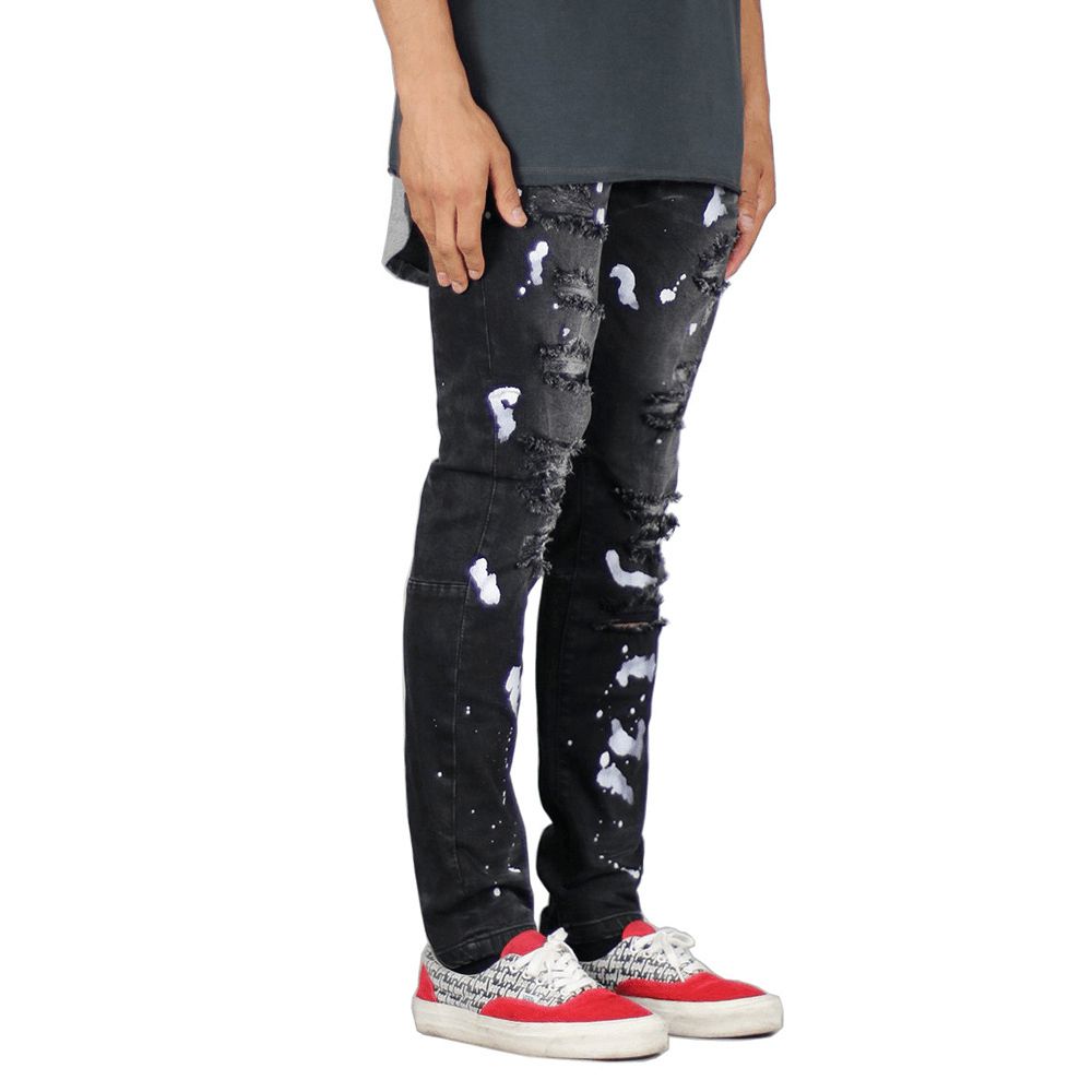 Jeans Heren Persoonlijkheidstrend Paint Splashed Holes Jeans Heren