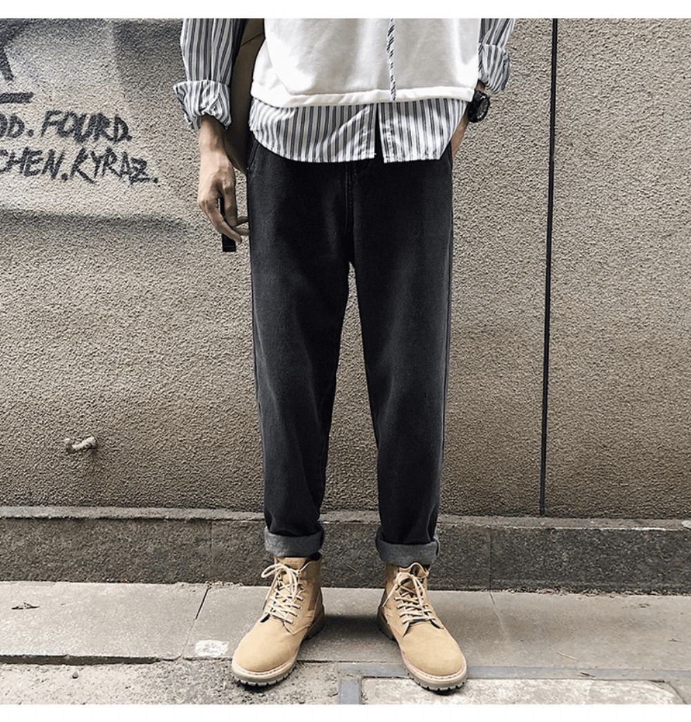 Jeansbroek Met Wijde Pijpen In Hong Kong-Stijl