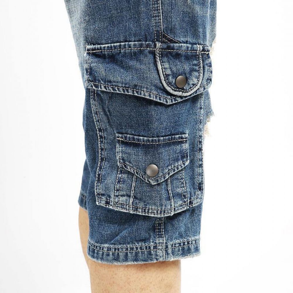 Retro Jeans Met Meerdere Zakken Tot Over De Knie