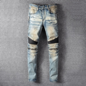 Slim-Fit Jeans Met Kniestiksels