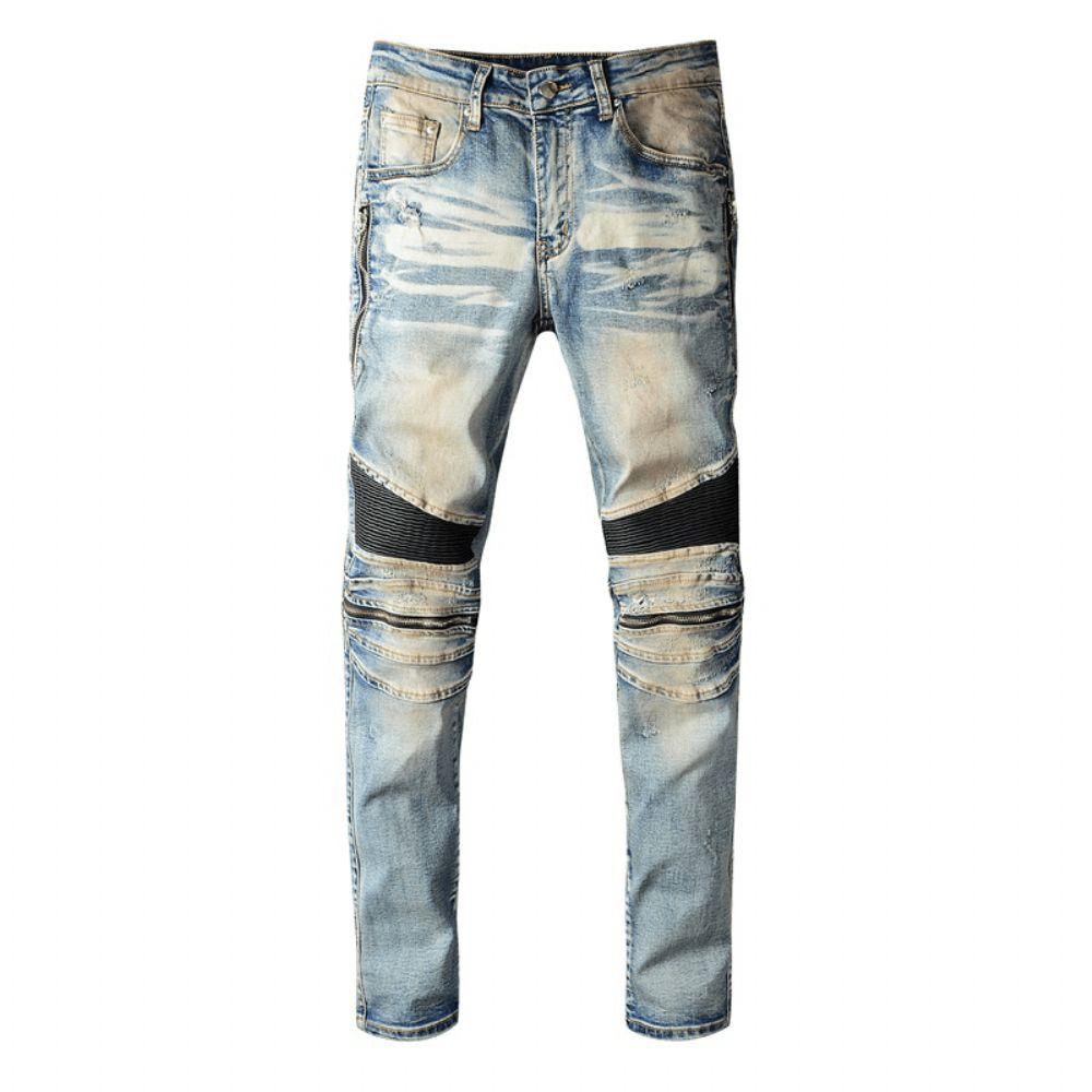 Slim-Fit Jeans Met Kniestiksels