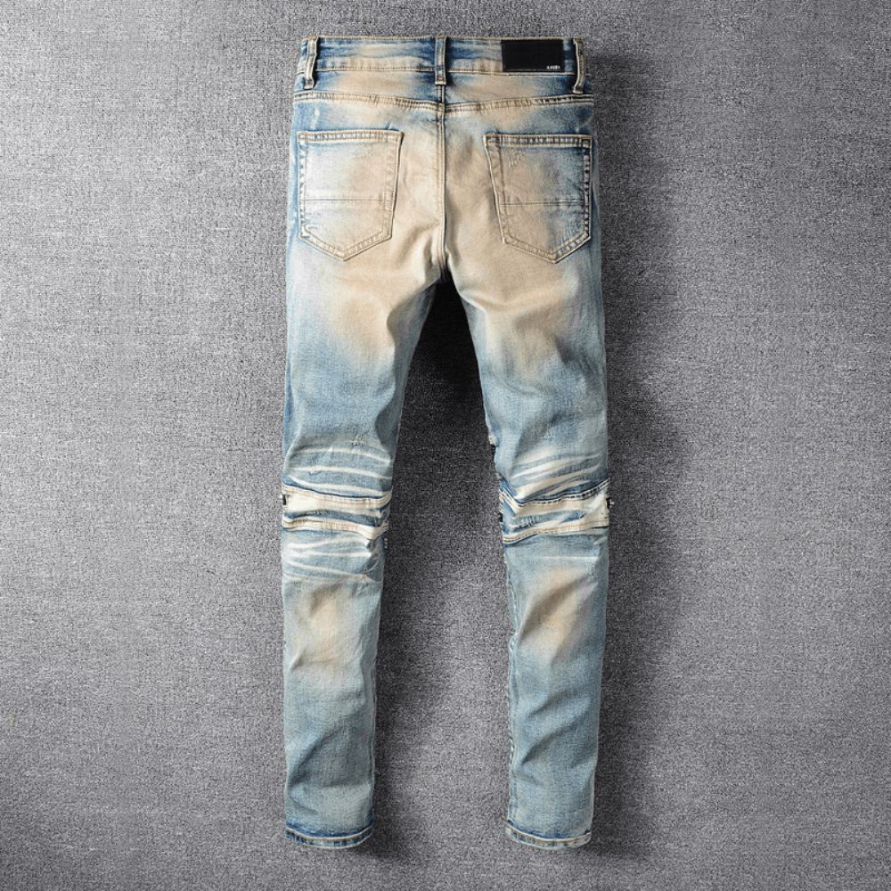 Slim-Fit Jeans Met Kniestiksels