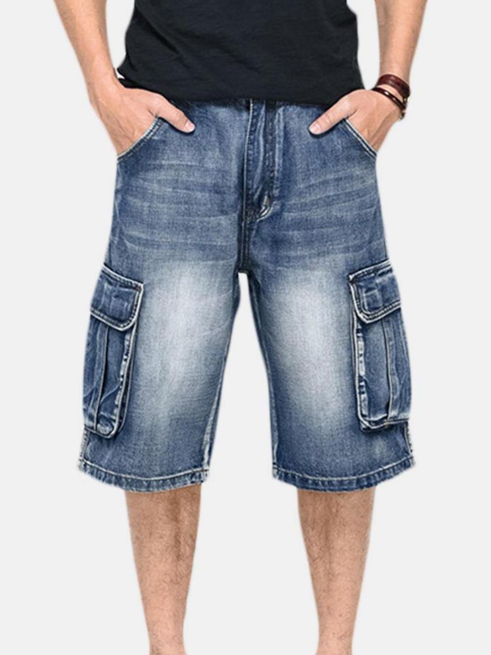 Zomer Heren Grote Zakken Jeans Losse Street Skateboard Denims Shorts