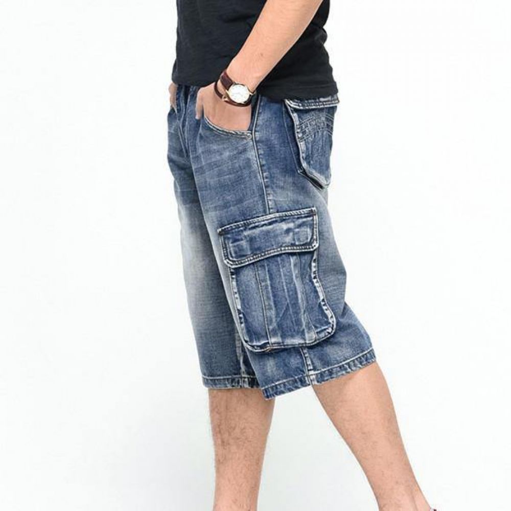 Zomer Heren Grote Zakken Jeans Losse Street Skateboard Denims Shorts