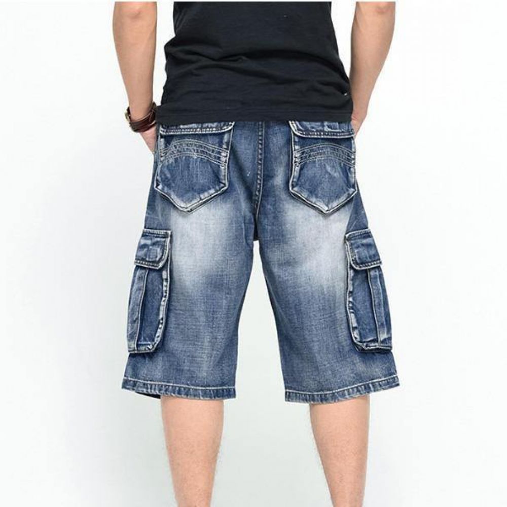 Zomer Heren Grote Zakken Jeans Losse Street Skateboard Denims Shorts