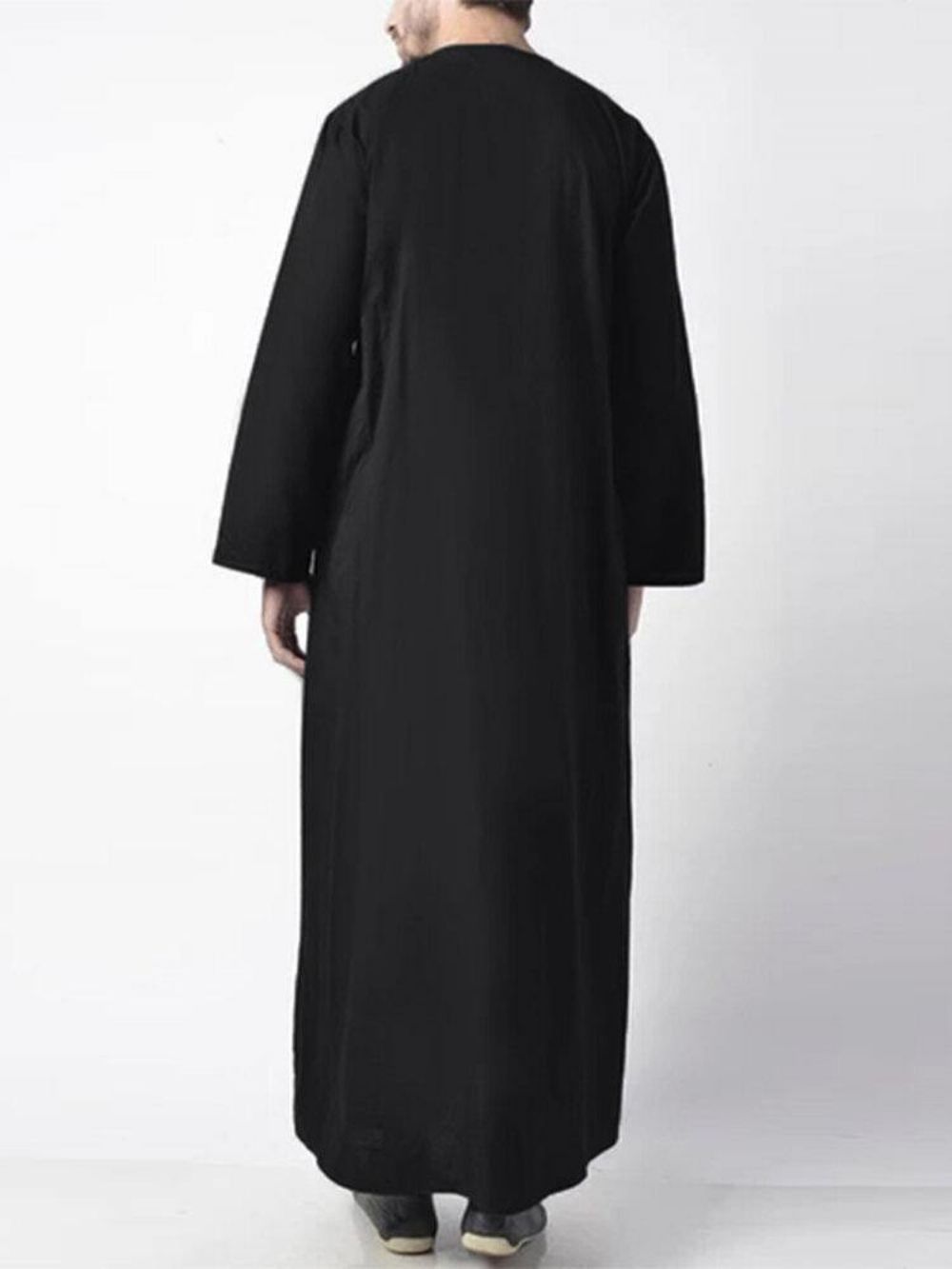 Casual Kaftan-Gewaad Met Lange Mouwen Heren Met Geborduurde Knopen