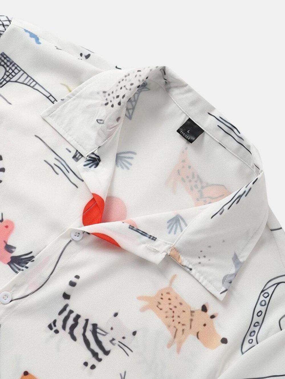 Casual Overhemden Met Cartoon-Dierenprint Heren