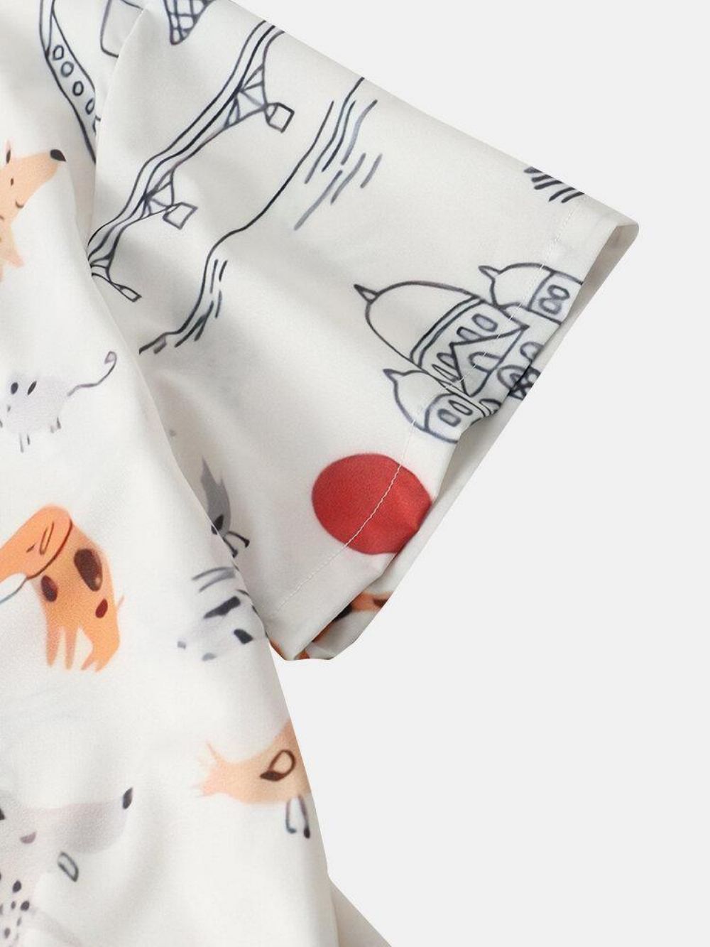 Casual Overhemden Met Cartoon-Dierenprint Heren