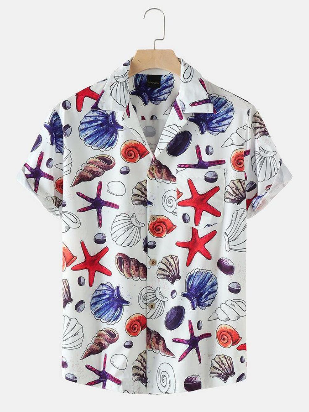 Holiday Starfish Ocean Element Print-Overhemden Met Reverskraag Heren