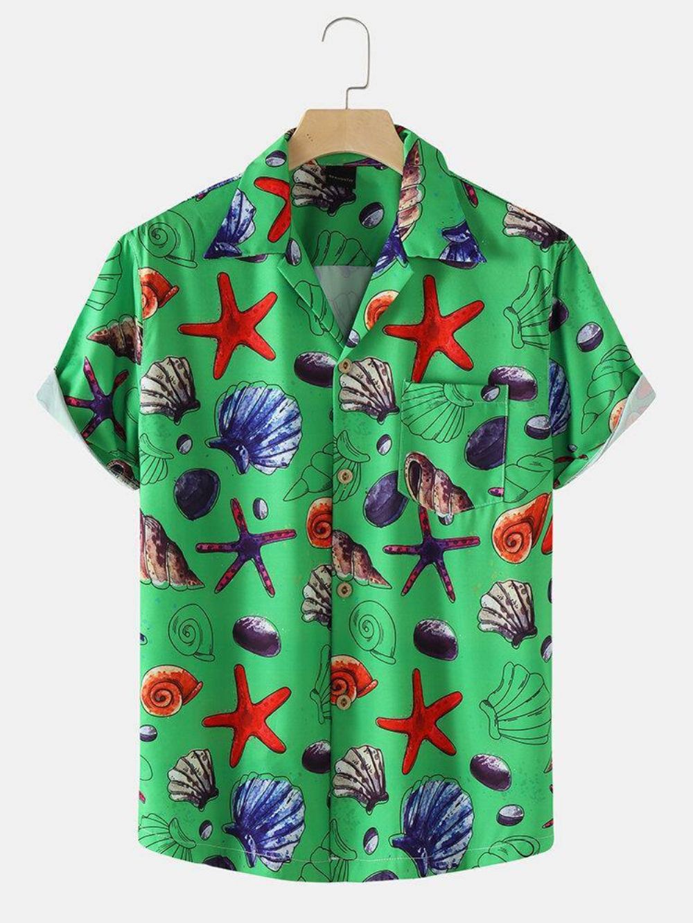 Holiday Starfish Ocean Element Print-Overhemden Met Reverskraag Heren